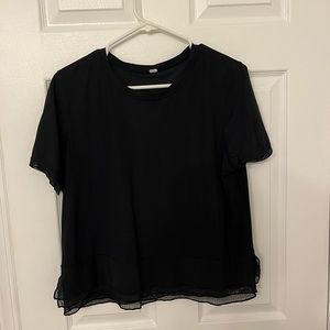 Lululemon black top with mesh detail